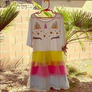 Vintage Unicorn Glitter Dress Size 8 (used)